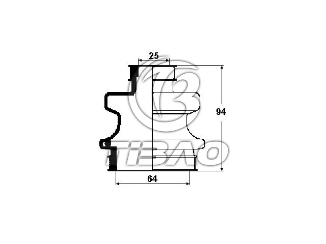 1153500937 Transmission Parts C.V Boot for MERCEDES-BENZ S-CLASS (W116), SL (R107), 123 Saloon (W123), /8 (W115)