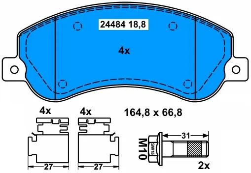 2H0698151A Brake Pads for VW AMAROK (2HA, 2HB, S1B, S6B, S7A, S7B)