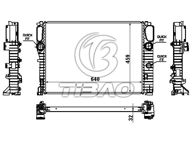 2115003102 Engine Parts Radiator for MERCEDES-BENZ CLS (C219), E-CLASS (W211)