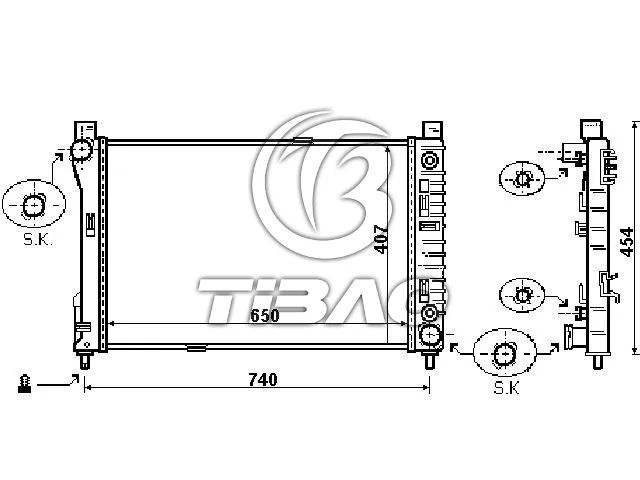 2035001003 Engine Parts Radiator for MERCEDES-BENZ CLC-CLASS (CL203), CLK (C209), C-CLASS (W203), SLK (R171)