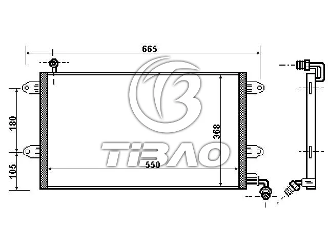 1H0820413 Air Conditioning Condenser for VW CABRIO III (1E7), JETTA III (1H2), GOLF III Van (1H1)