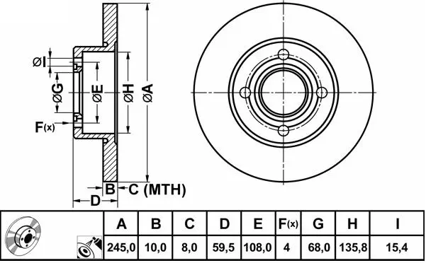 443615601 Brake Disc for AUDI CABRIOLET B3 (8G7), 4000 B3 Saloon (893, 894, 8A2), COUPE B2 (81, 855, 856), 90 B2 (813, 814, 853), 100 / 5000 C3 Saloon (443, 444)