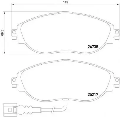 8V0698151C Brake Pads for AUDI A3, VW SHARAN, SEAT LEON (5F1), SKODA OCTAVIA III Combi (5E5, 5E6)