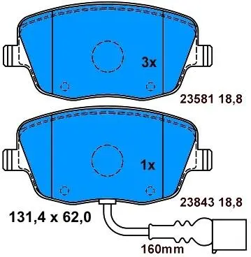 6Q0698151C Brake Pads for VW DERBY, SEAT IBIZA III (6L1), IBIZA Mk III (6L1), SKODA ROOMSTER Praktik (5J)