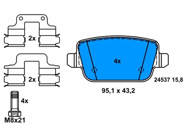 LR023888 Brake Pads for FORD GALAXY II (WA6), FORD AUSTRALIA MONDEO Estate (MB, MC), LAND ROVER FREELANDER 2 (L359), LR2 (L359), LR2 SUV (L359), VOLVO V70 III Estate Van (135)