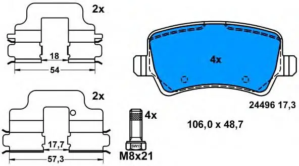 LR043714 Brake Pads for FORD GALAXY II (WA6), LAND ROVER RANGE ROVER EVOQUE (L538), VOLVO V60 I (155)