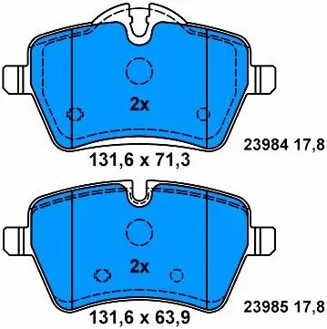 34116770251 Brake Pads for MINI COUNTRYMAN (R60), MINI PACEMAN (R61), MINI CLUBVAN (R55), MINI (R56), MINI Roadster (R59), CLUBMAN (R55), MINI Convertible (R57), MINI Coupe (R58), MINI (R50, R53), MINI Convertible (R52)