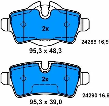 34216794059 Brake Pads for MINI MINI Coupe (R58), MINI CLUBVAN (R55), MINI (R56), MINI Roadster (R59), CLUBMAN (R55), MINI Convertible (R57)