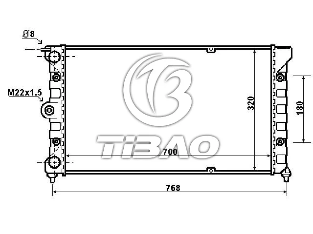 321121253L Engine Parts Radiator for VW CORSAR (32B), CARAT B2 (32B), GOLF I Cabriolet (155), ATLANTIC I (16)