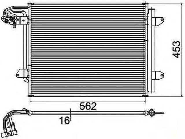 1T0820411E Air Conditioning Condenser for VW TOURAN VAN (1T1, 1T2), CADDY III Box Body/MPV (2KA, 2KH, 2CA, 2CH)