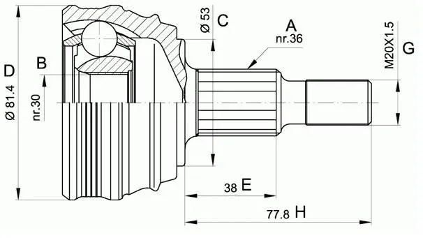 1J0498099 Transmission Parts C.V Joint for AUDI TT, VW BEETLE, SEAT LEON (1M1), SKODA OCTAVIA I (1U2)