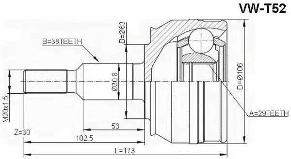 7H0498099B Transmission Parts C.V Joint for VW CARAVELLE T5 Bus (7HB, 7HJ, 7EB, 7EJ), EUROVAN T5 Van (7HA, 7HH, 7EA, 7EH), MULTIVAN Mk V (7HM, 7HN, 7HF, 7EF, 7EM, 7EN), CALIFORNIA T5 Camper (7EC, 7EF, 7EG, 7HF)