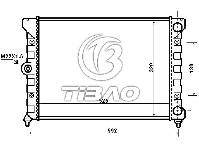 1H0121253R Engine Parts Radiator for VW CABRIO III (1E7), GOLF III (1H1), JETTA III (1H2)