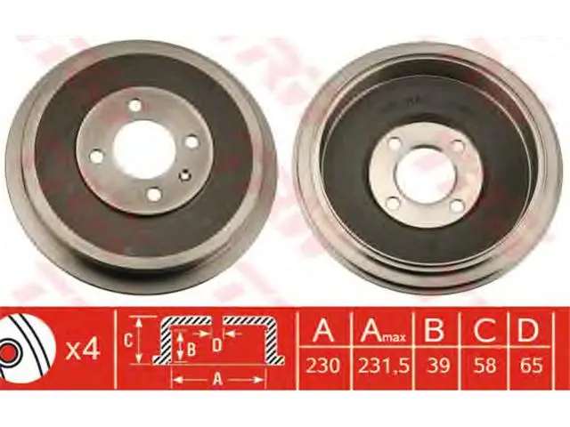 6K9609617 Brake Drum for VW CADDY, SEAT INCA (6K9)