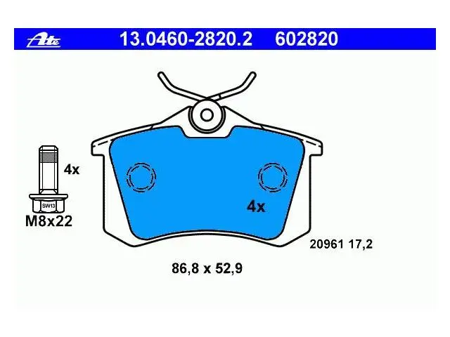 4B0698451E Brake Pad Set for AUDI A3, VW BORA