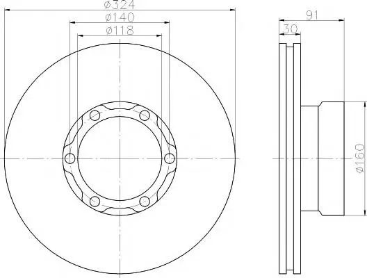 6704210312 FRONT BRAKE DISC for MERCEDES-BENZ VARIO Van (B667, B670, B668), T2/LN1 Dump Truck