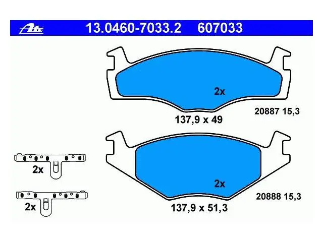 191698151B Brake Pad Set for VW GOLF, SEAT IBIZA II (6K1), IBIZA Mk II (6K1)