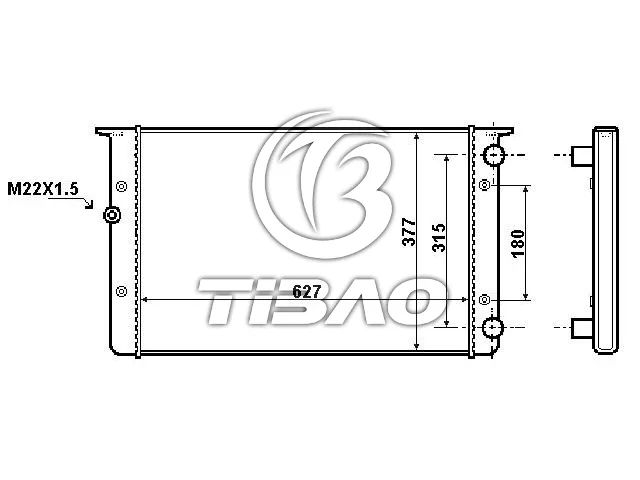 1H0121253BA Engine Parts Radiator for VW JETTA III (1H2), GOLF III (1H1)