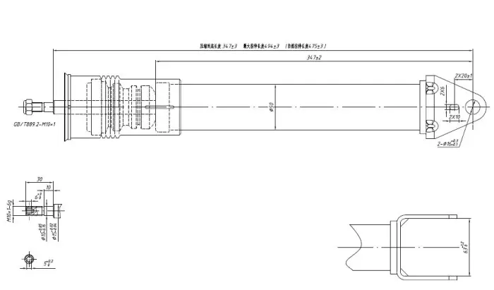 2513200731Z Suspension Parts Back Shock Absorber for 